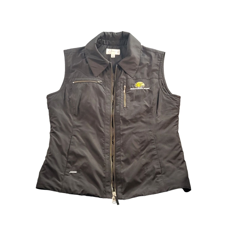 Cutter & Buck Southern Miss Vest Womens Medium Black Full Zip NCAA Gameday Golf‎